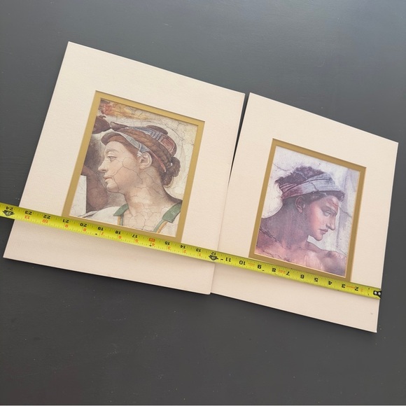 Vintage Reproduction Vault of the Sistine Chapel Artwork Matted Print Women Bust - Picture 7 of 13